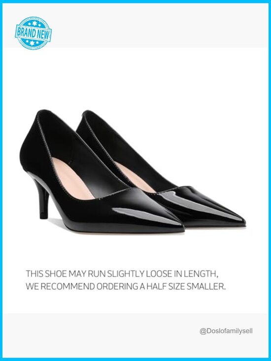 Xfvqtps Womens Pointed Toe Pumps Patent Leather Heels Slip  Pointed Toe Stiletto Pumps Mid Heel Slip On Dress Shoes Office Formal Wear